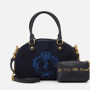 Juicy Couture Navy Blue and Gold Twig Bowler Bag Set UK circa 2023
